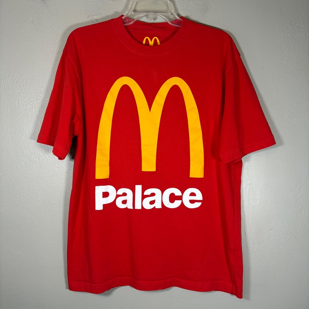 Palace McDonalds Logo T-Shirt Mens Large Red Golden Arches 2023 Collab Skate Tee